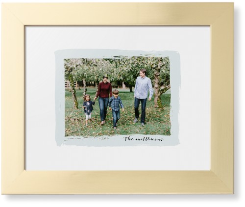 Brush Stroke Border Framed Print, Matte Gold, Contemporary, None, White, Single piece, 8x10, Gray, air