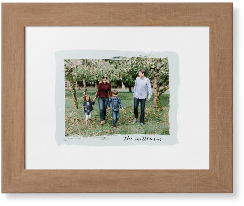 Brush Stroke Border Framed Print, Natural, Contemporary, White, White, Single piece, 8x10, Gray, air