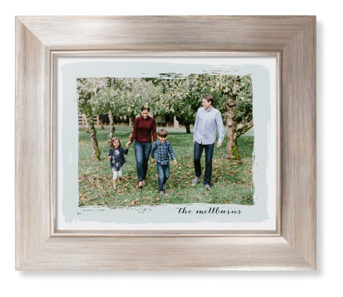 Brush Stroke Border Framed Print, Metallic, Modern, None, None, Single piece, 8x10, Gray, air