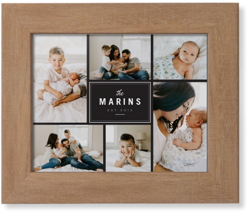 Contemporary Family Collage Framed Print, Natural, Contemporary, None, None, Single piece, 8x10, Blue