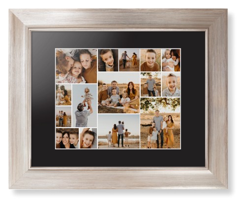 Gallery of Fifteen Framed Print, Metallic, Modern, White, Black, Single piece, 8x10, Multicolor