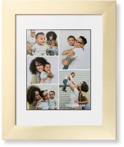 Gallery of Five Portrait Framed Print, Matte Gold, Contemporary, Black, White, Single piece, 8x10, Multicolor