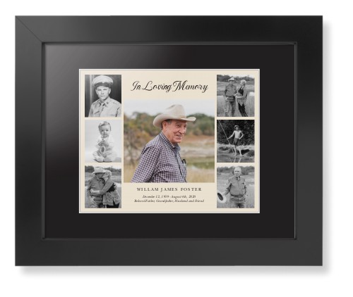 Gallery of Seven Memorial Framed Print, Black, Contemporary, White, Black, Single piece, 8x10, Multicolor, multi