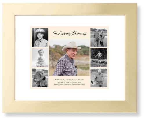 Gallery of Seven Memorial Framed Print, Matte Gold, Contemporary, None, White, Single piece, 8x10, Multicolor
