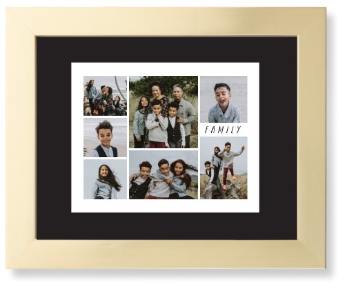 Rustic Picture Gallery Collage Of Seven Framed Print, Matte Gold, Contemporary, None, Black, Single piece, 8x10, Multicolor, multi