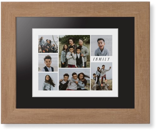 Rustic Picture Gallery Collage Of Seven Framed Print, Natural, Contemporary, White, Black, Single piece, 8x10, Multicolor, multi