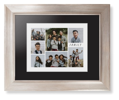 Rustic Picture Gallery Collage Of Seven Framed Print, Metallic, Modern, White, Black, Single piece, 8x10, Multicolor