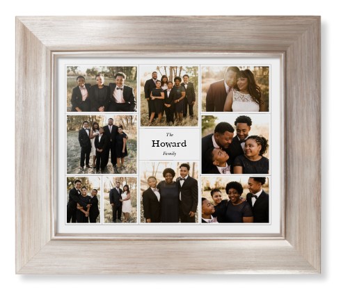 Modern Family Collage Framed Print, Metallic, Modern, None, None, Single piece, 8x10, White