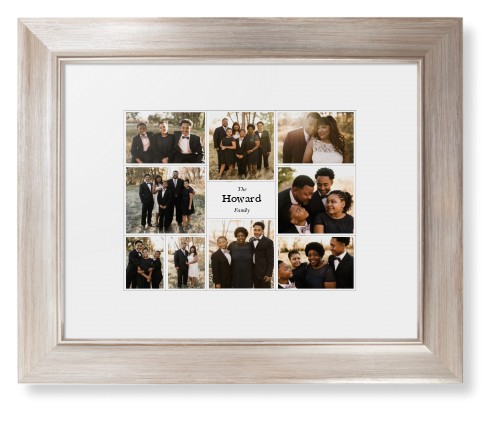 Modern Family Collage Framed Print, Metallic, Modern, White, White, Single piece, 8x10, White, white