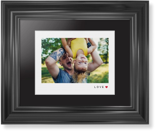Modern Love Heart Framed Print, Black, Classic, White, Black, Single piece, 8x10, White, white