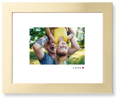 Modern Love Heart Framed Print, Matte Gold, Contemporary, White, White, Single piece, 8x10, White