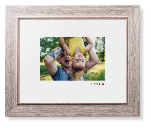 Modern Love Heart Framed Print, Rustic, Modern, White, White, Single piece, 8x10, White, white