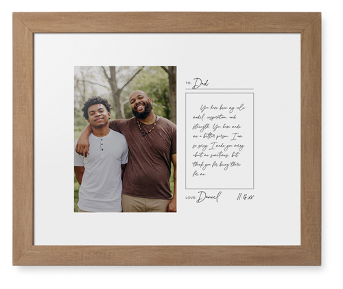Handwritten Letter Framed Print, Natural, Contemporary, White, White, Single piece, 11x14, White
