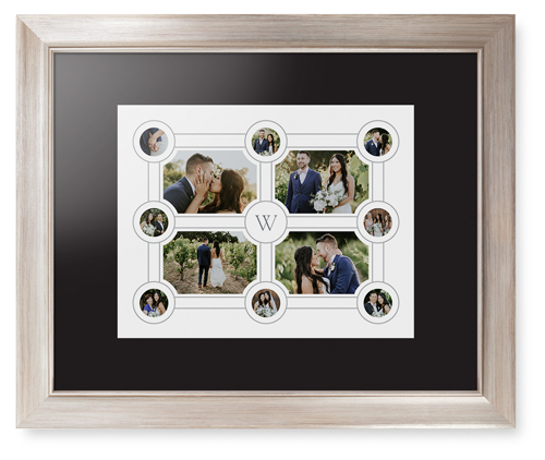 Vintage Family Tree Framed Print, Metallic, Modern, Black, Black, Single piece, 11x14, White