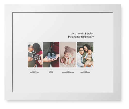 Family Timeline Framed Print, White, Contemporary, White, White, Single piece, 11x14, White