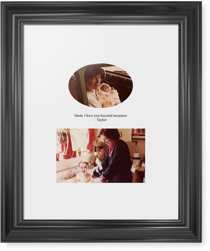 Oval Vignette Portrait Framed Print, Black, Classic, None, White, Single piece, 11x14, White