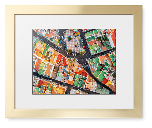 Aerial View Framed Print, Matte Gold, Contemporary, Black, White, Single piece, 11x14, Multicolor
