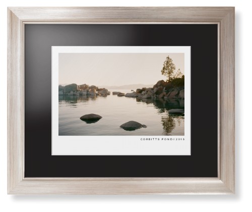 Modern Gallery Framed Print, Metallic, Modern, White, Black, Single piece, 11x14, White