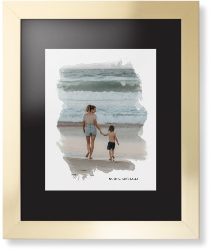 Brushed Moments Framed Print, Matte Gold, Contemporary, None, Black, Single piece, 11x14, White