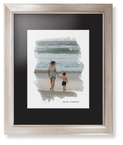 Brushed Moments Framed Print, Metallic, Modern, White, Black, Single piece, 11x14, White