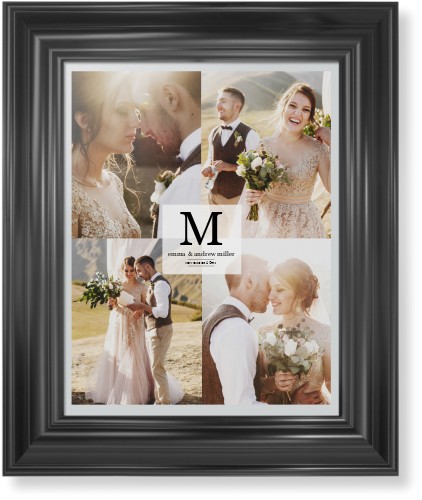 Classic Initial Framed Print, Black, Classic, None, None, Single piece, 11x14, Gray