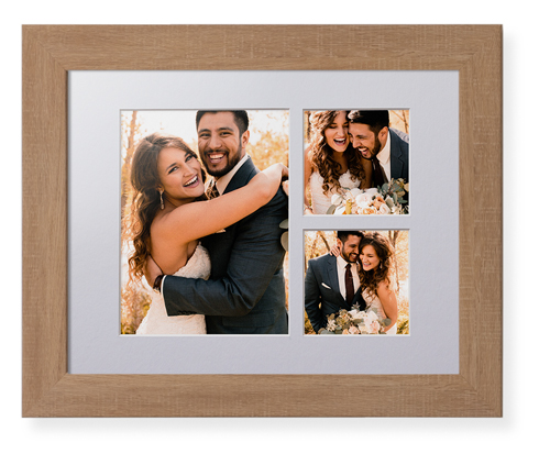 Hero Three Up Portrait Deluxe Mat Framed Print, Natural, Contemporary, White, Single piece, 11x14, Multicolor