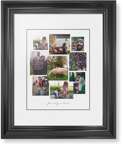 Gallery Collage of Nine Framed Print, Black, Classic, Black, White, Single piece, 11x14, White