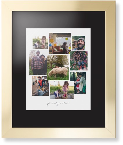 Gallery Collage of Nine Framed Print, Matte Gold, Contemporary, None, Black, Single piece, 11x14, White