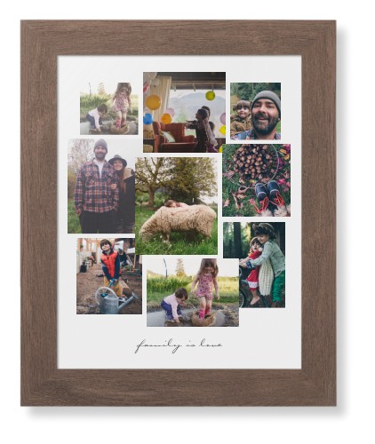 Gallery Collage of Nine Framed Print, Walnut, Contemporary, None, None, Single piece, 11x14, White