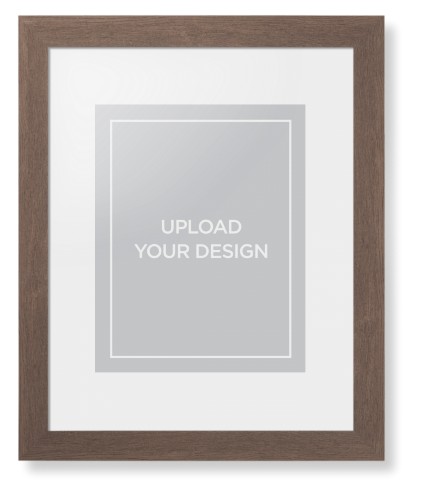 Upload Your Own Design Portrait Framed Print, Walnut, Contemporary, White, White, Single piece, 11x14, Multicolor