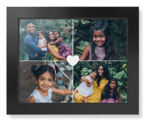 Heart Grid Framed Print, Black, Contemporary, None, None, Single piece, 11x14, White, white