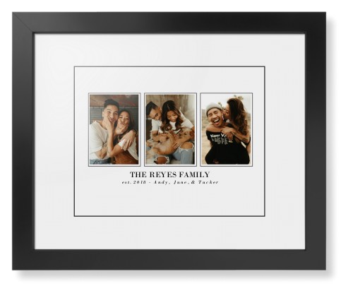 Classic Trio Framed Print, Black, Contemporary, Black, White, Single piece, 11x14, White