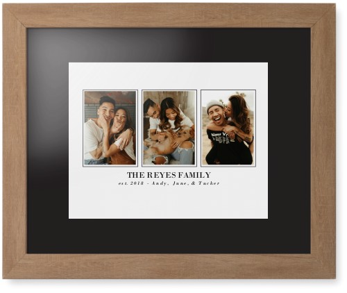 Classic Trio Framed Print, Natural, Contemporary, Black, Black, Single piece, 11x14, White, white