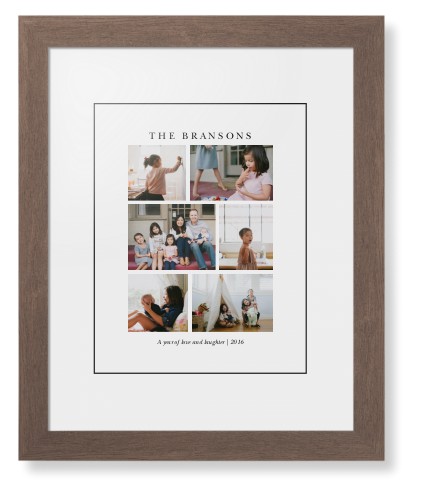 Gallery Montage of Memories Framed Print, Walnut, Contemporary, Black, White, Single piece, 11x14, White