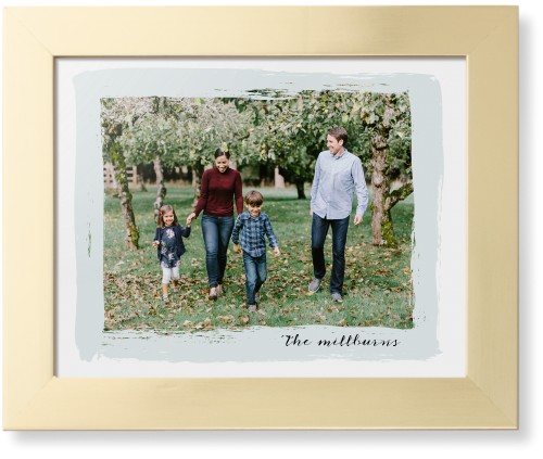 Brush Stroke Border Framed Print, Matte Gold, Contemporary, None, None, Single piece, 11x14, Gray, air