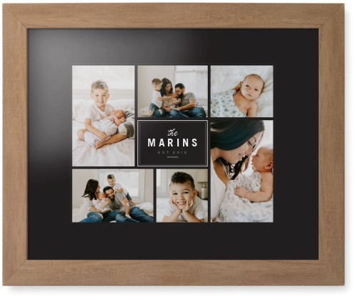 Contemporary Family Collage Framed Print, Natural, Contemporary, None, Black, Single piece, 11x14, Blue