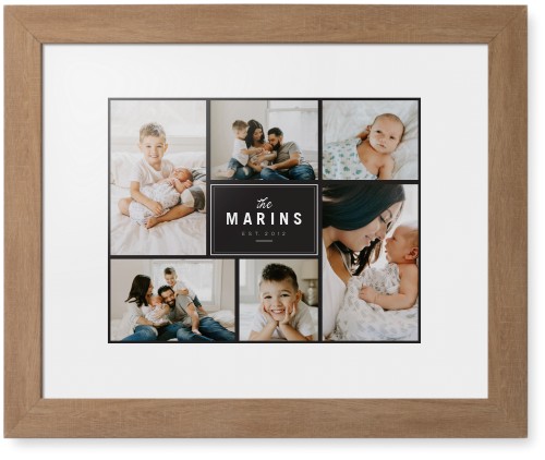 Contemporary Family Collage Framed Print, Natural, Contemporary, None, White, Single piece, 11x14, Blue