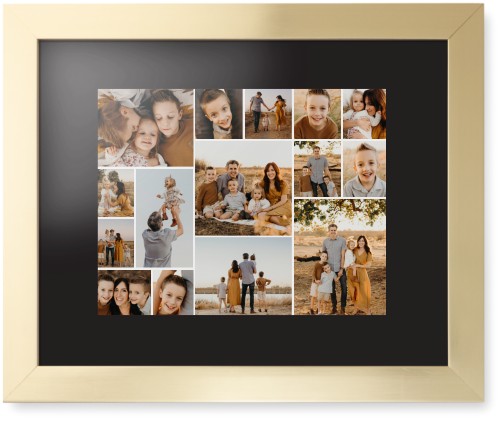 Gallery of Fifteen Framed Print, Matte Gold, Contemporary, Black, Black, Single piece, 11x14, Multicolor, multi