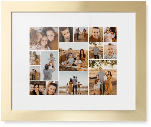 Gallery of Fifteen Framed Print, Matte Gold, Contemporary, White, White, Single piece, 11x14, Multicolor, multi