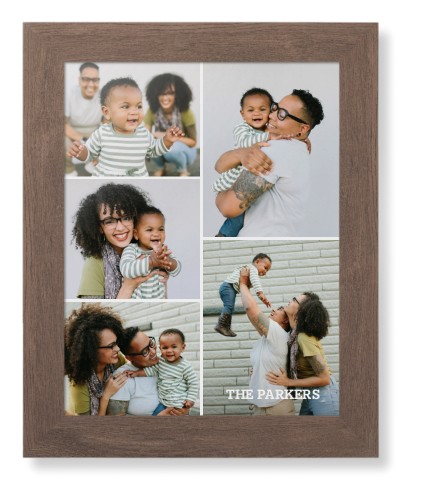 Gallery of Five Portrait Framed Print, Walnut, Contemporary, None, None, Single piece, 11x14, Multicolor