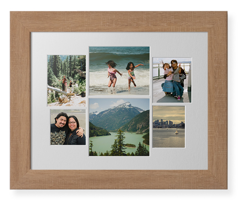 Mixed Six Up Landscape Collage Deluxe Mat Framed Print, Natural, Contemporary, White, Single piece, 11x14, White