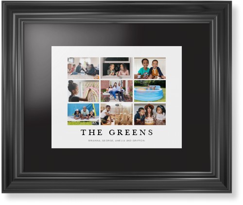 Modern Grid Gallery of Nine Framed Print, Black, Classic, Black, Black, Single piece, 11x14, Multicolor, multi