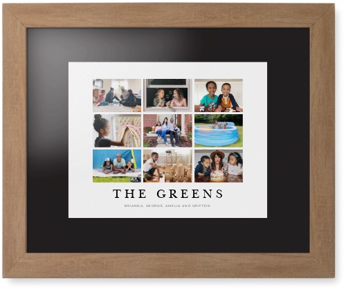 Modern Grid Gallery of Nine Framed Print, Natural, Contemporary, None, Black, Single piece, 11x14, Multicolor