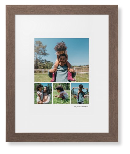Modern Hero Gallery Of Four Portrait Framed Print, Walnut, Contemporary, White, White, Single piece, 11x14, Multicolor