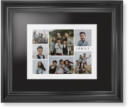 Rustic Picture Gallery Collage Of Seven Framed Print, Black, Classic, White, Black, Single piece, 11x14, Multicolor, multi