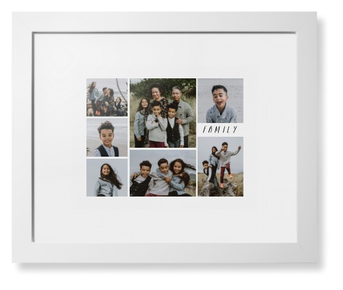 Rustic Picture Gallery Collage Of Seven Framed Print, White, Contemporary, None, White, Single piece, 11x14, Multicolor