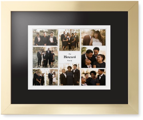 Modern Family Collage Framed Print, Matte Gold, Contemporary, Black, Black, Single piece, 11x14, White, white