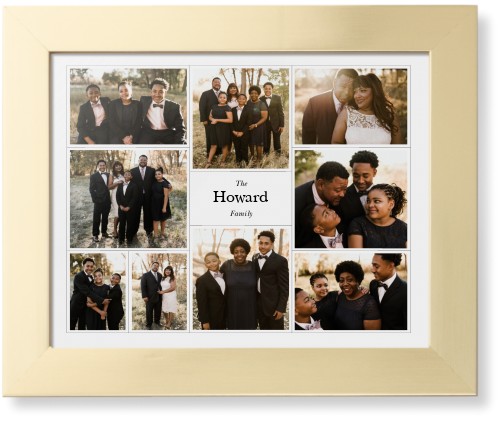 Modern Family Collage Framed Print, Matte Gold, Contemporary, None, None, Single piece, 11x14, White, white