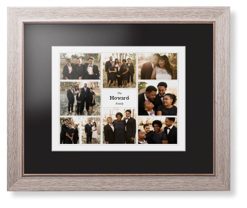 Modern Family Collage Framed Print, Rustic, Modern, White, Black, Single piece, 11x14, White