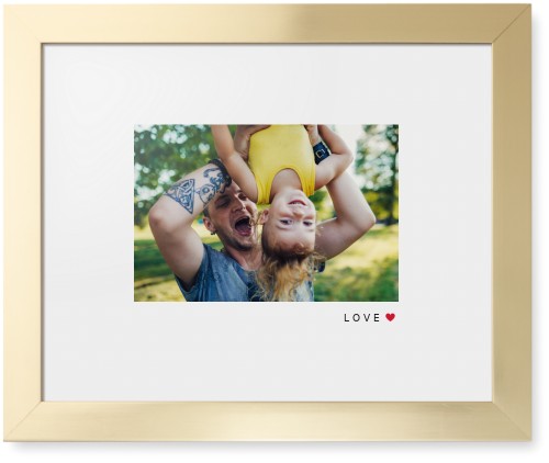 Modern Love Heart Framed Print, Matte Gold, Contemporary, None, White, Single piece, 11x14, White